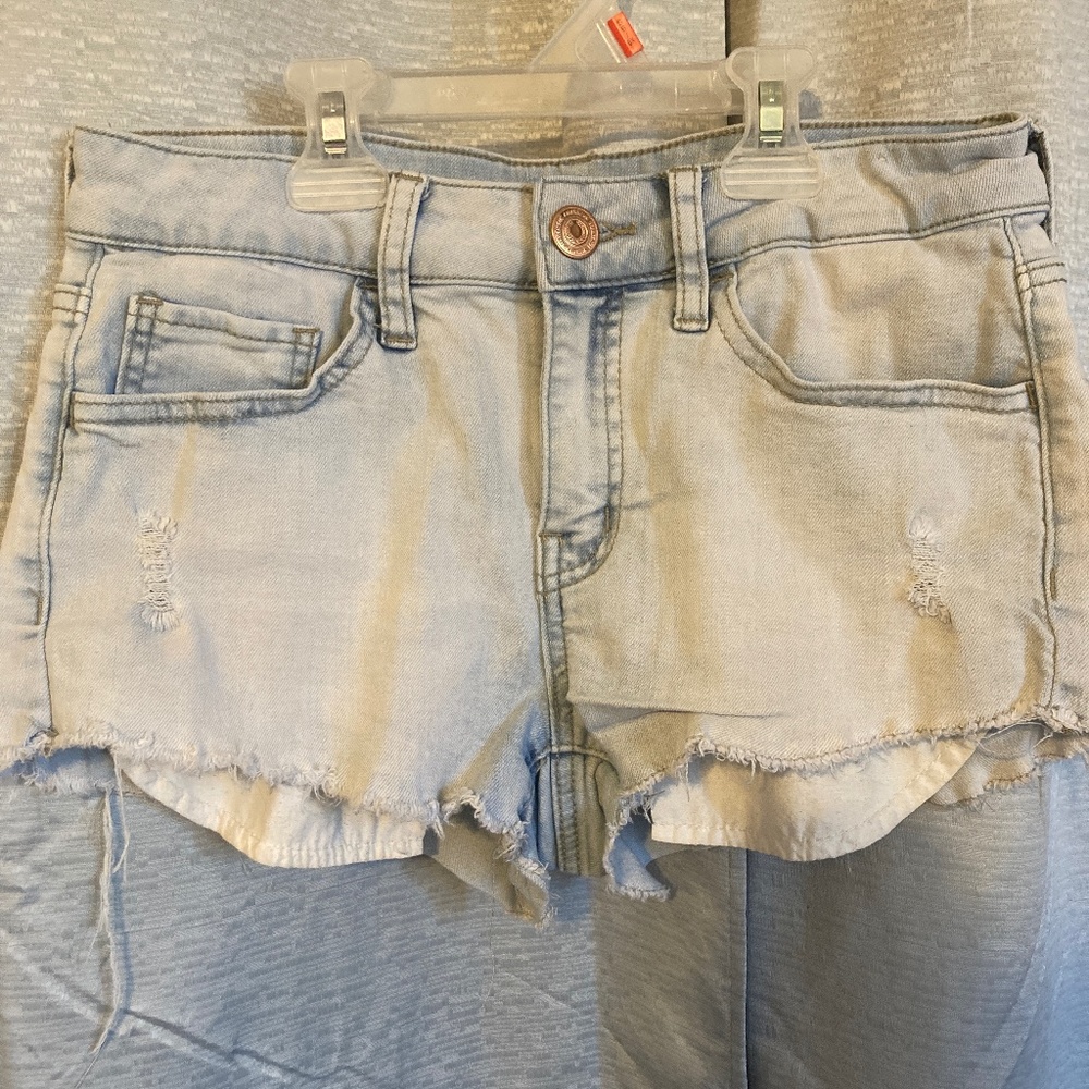 Light washed denim shorts